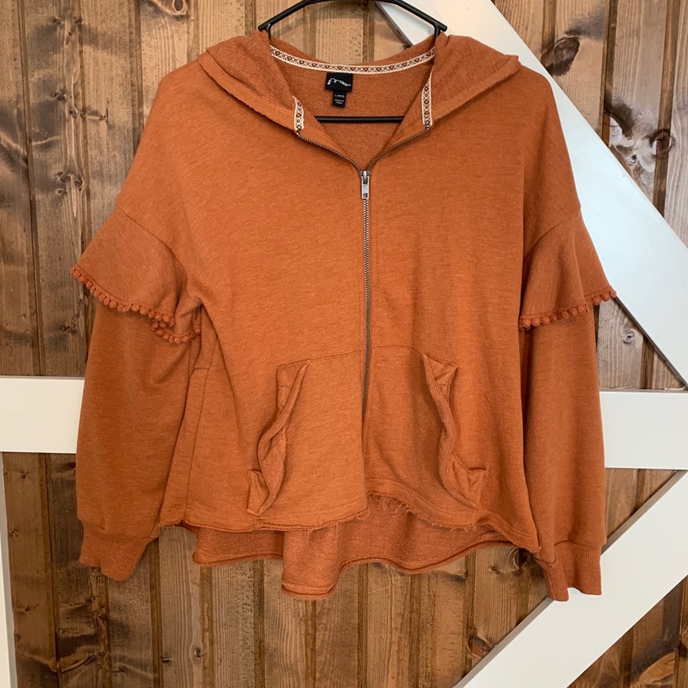 Art class ruffle sleeve full zip